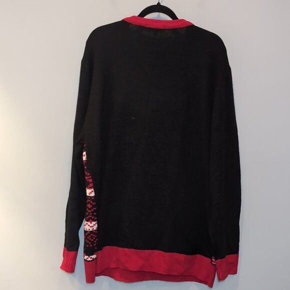 Ugly Christmas Sweater Fleece Llama Holiday Party Funny Drink Holder Pocket Knit - Picture 10 of 13